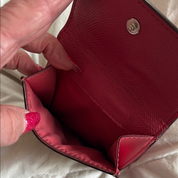 Coach Pink and Tan Compact Wallet - Picture 8 of 11